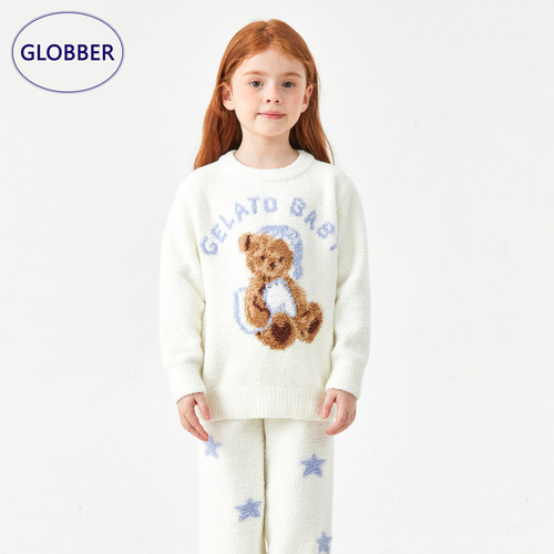 globber半边绒保暖儿童睡衣套装