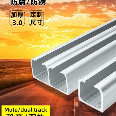 厨房吊轨推拉门双轨道单扇实木门移门折叠门谷仓门铝合金趟门滑轮图片