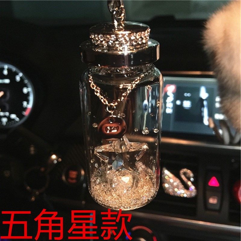 水晶许愿瓶汽车后视镜挂件挂饰水晶车内装饰品车载吊坠