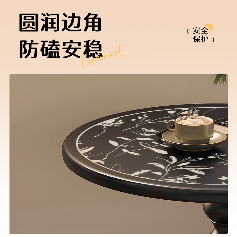 法式边几中古风小茶几可移动客厅沙发边柜复古小圆桌铁艺床头柜
