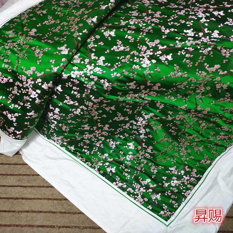 丝绸婚庆被套高端色织绸段织锦缎软锻被面被罩结婚喜被贡缎被里