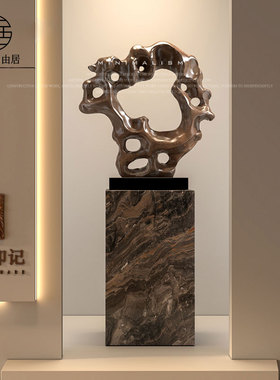 创意太湖石雕塑摆件乔迁新居客厅玄关柜酒柜装饰品简约抽象工艺品