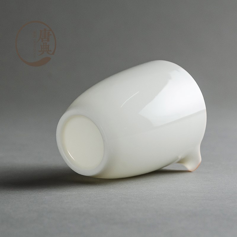 甜白釉白瓷功夫茶具公道杯单个公单杯日式陶瓷分茶器茶道茶海配件