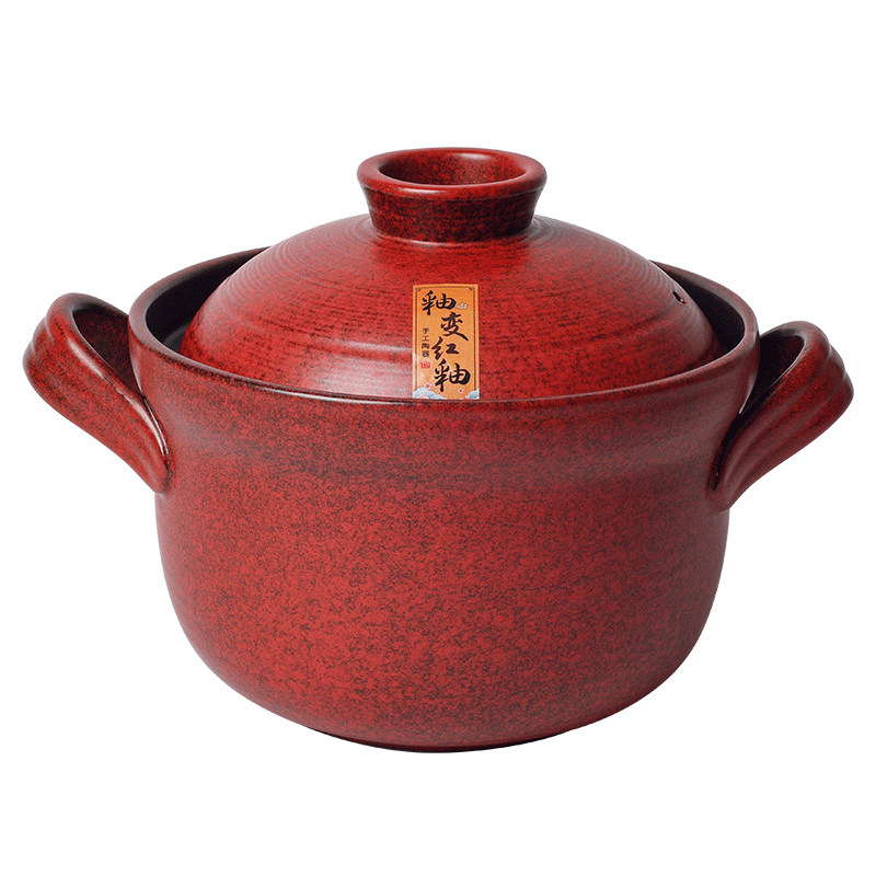 红色复古煲汤砂锅炖锅陶瓷锅日式家用瓦煲煲仔饭专用沙锅耐高温