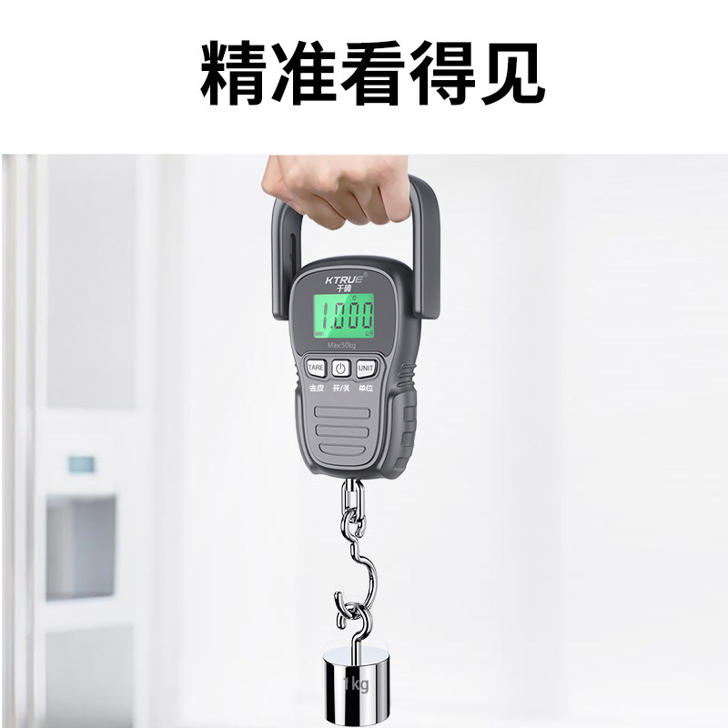 高精度手提电子秤便携式手拎称重器精准快递称弹簧钩秤称鱼器行李