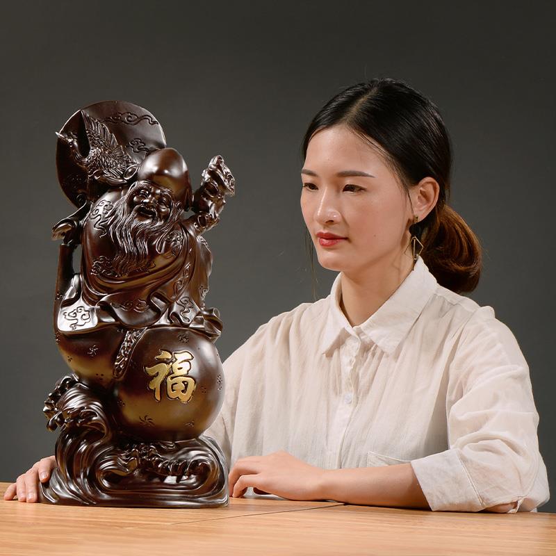 黑檀木雕老寿星公摆件爷爷奶奶老人长辈寿星祝寿贺寿创意生日礼物