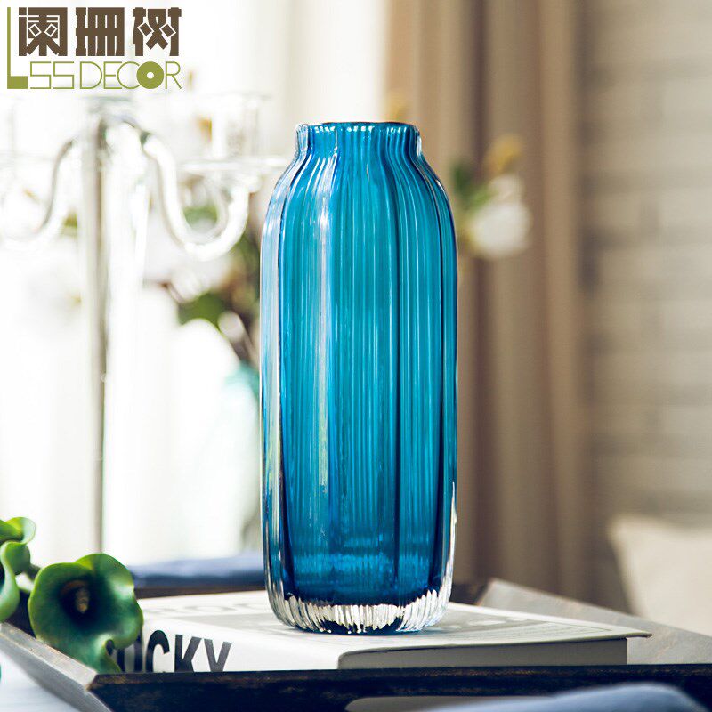 阑珊树-迷你波纹花瓶 家居饰品花瓶花器 玻璃花瓶创意装饰品摆件
