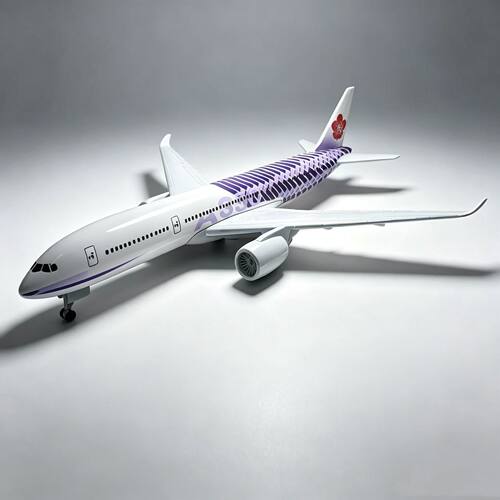 中华航空波音a350飞机模型仿真合金带轮带支架精细还原航模摆件