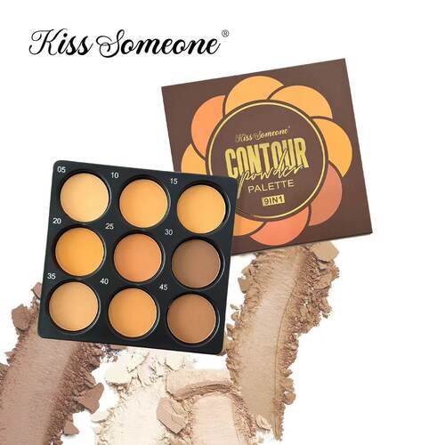 跨境爆款Contour Palette9色修容盘面部塑形哑光散粉定妆粉修容盘