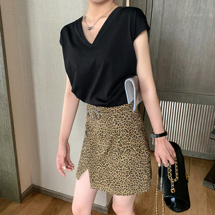 豹纹牛仔半身裙  MQ201028