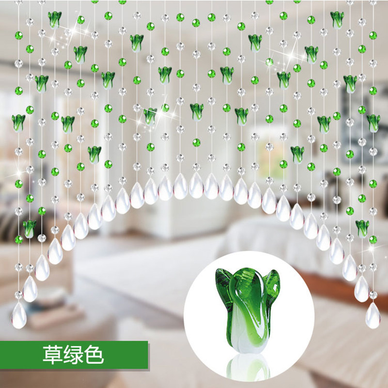 水晶珠帘门帘客餐厅隔断帘卫生间卧室玄关屏风装饰成品帘子免打孔