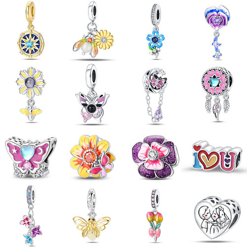 原创夜光串珠S925银吊饰DIY手绳