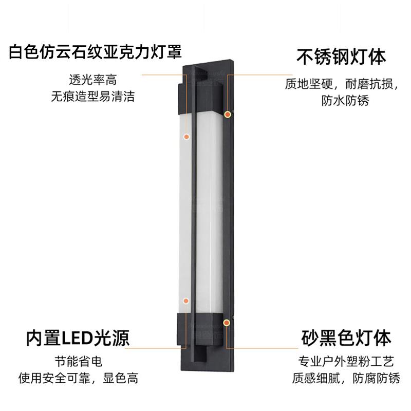 户外防水仿云石壁灯新中式墙灯庭院别墅小区酒店仿古LED外墙壁灯