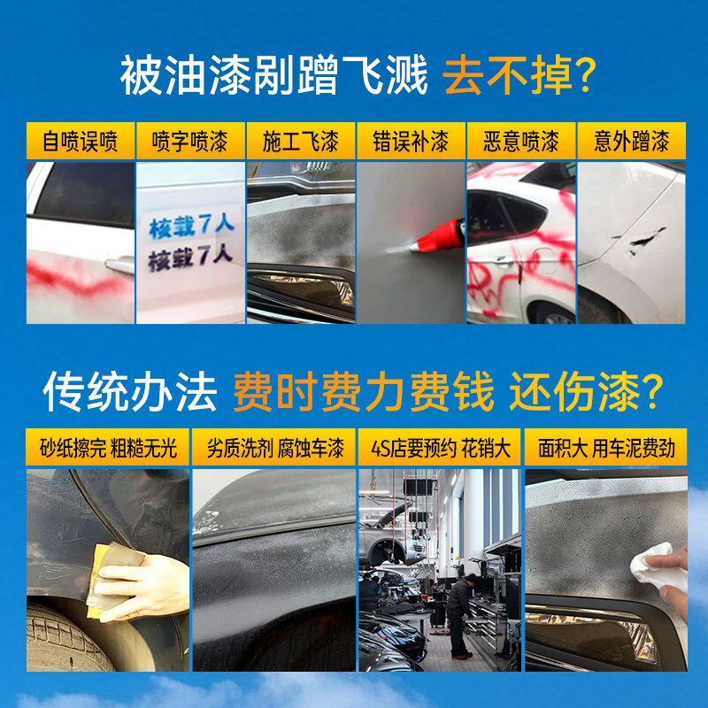 汽车除飞漆清洗剂油漆清洗剂去除玻璃自喷漆黑点清洁强去污洗车液