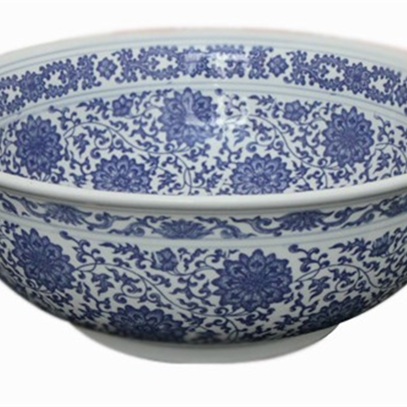 景德镇青花釉下彩大鱼盆陶瓷和面盆大面碗大汤盆餐馆餐具盆碗包邮