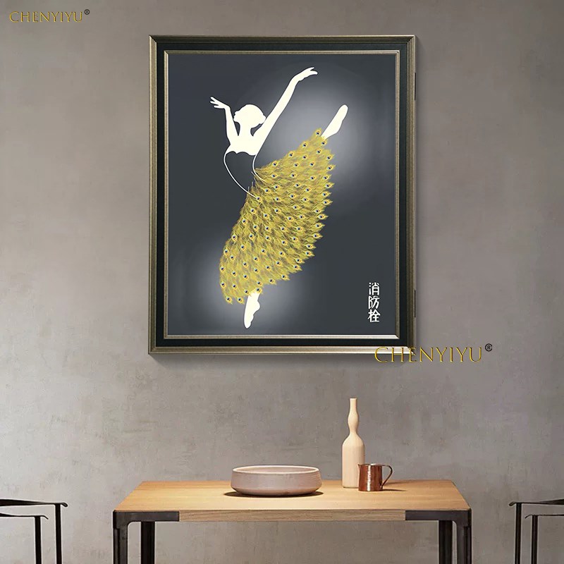 消火栓遮挡装饰挂画遮盖消防箱消防栓电表箱门水电井装饰芭蕾舞蹈