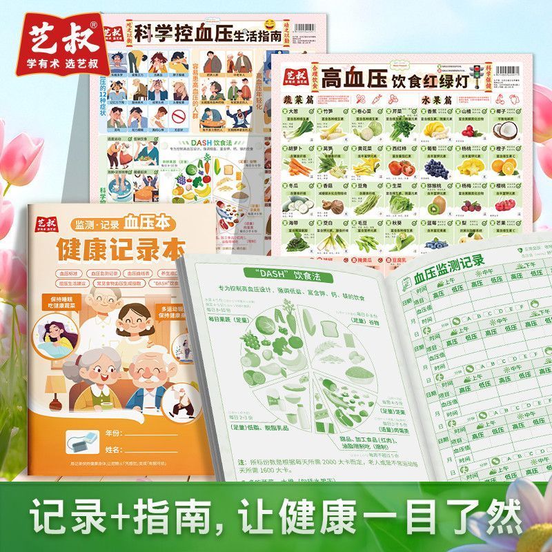 血压监测健康记录本家用日常日记本控血压生活指南饮食忌口挂图