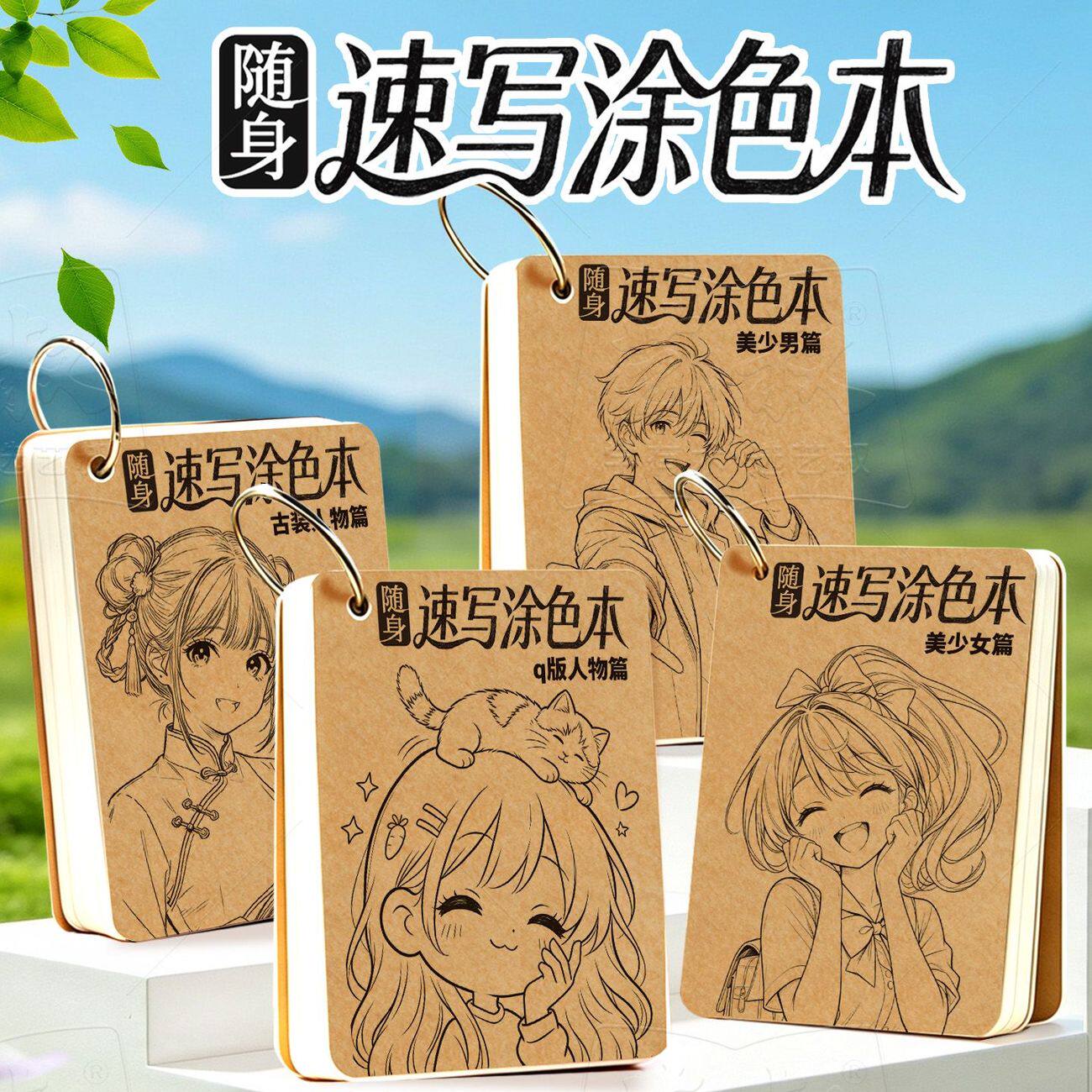 0基础古风Q版漫画描摹涂色本