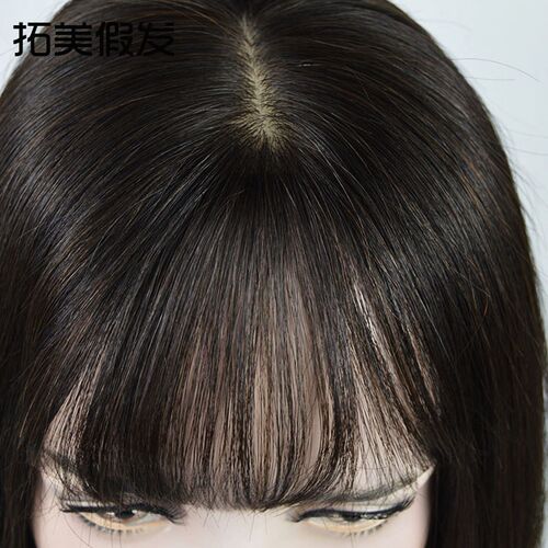 拓美假发片女头顶双递针补发片全真发增发量蓬松自然前额遮白发片