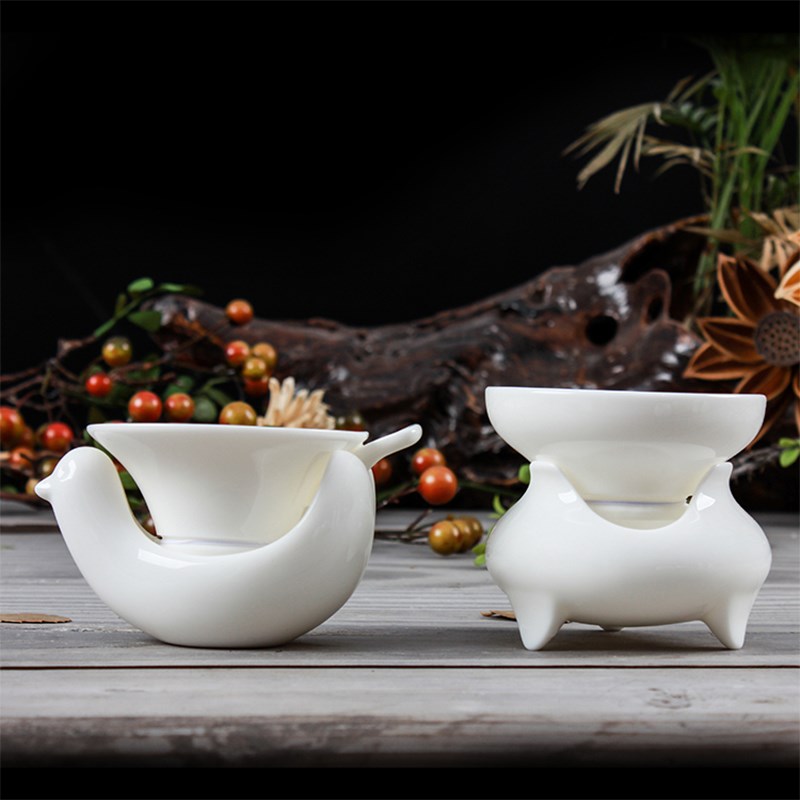 陶立方 茶漏茶滤玉瓷白瓷茶叶过滤器陶瓷功夫茶具配件茶隔滤茶器