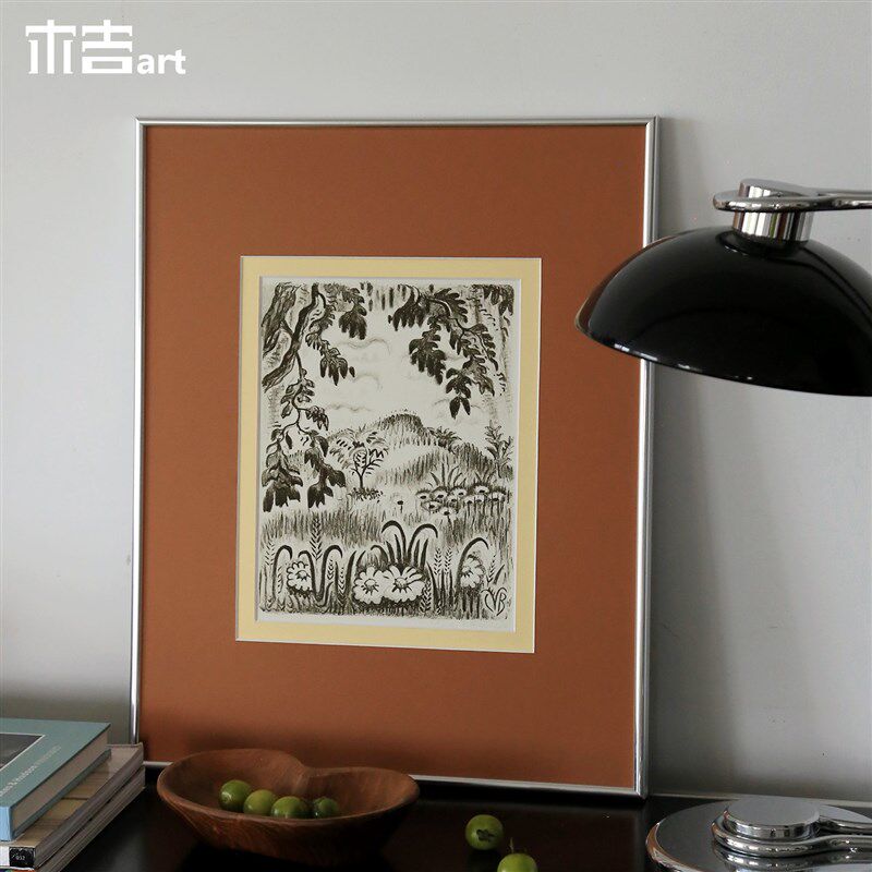 垂帘夏花】木吉艺术客厅沙发背景墙装饰画卧室床头挂画玄关壁画