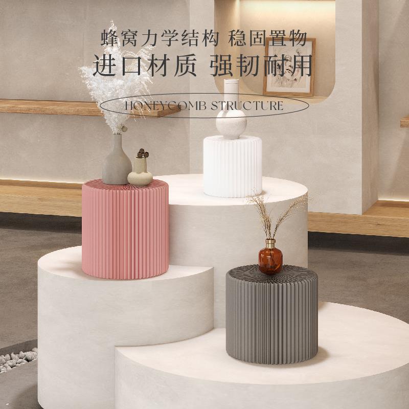 十八纸桌面展示台圆形饰品展示架小摆件摆放样品台面装饰拍摄道具