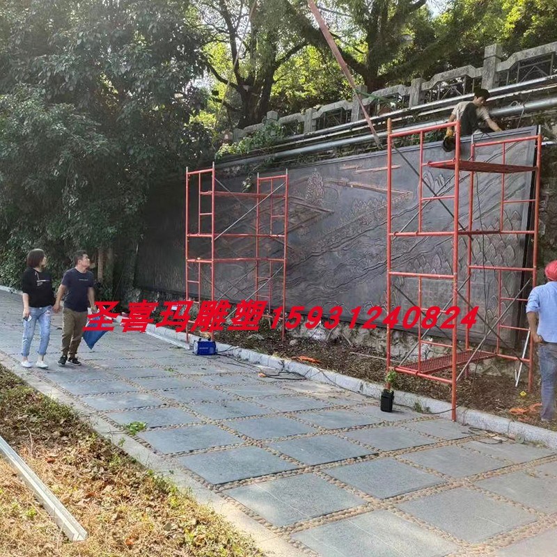 大型锻铜浮雕井盖装饰景区地雕仿铜指示牌学校文化墙纯铜牌匾定制
