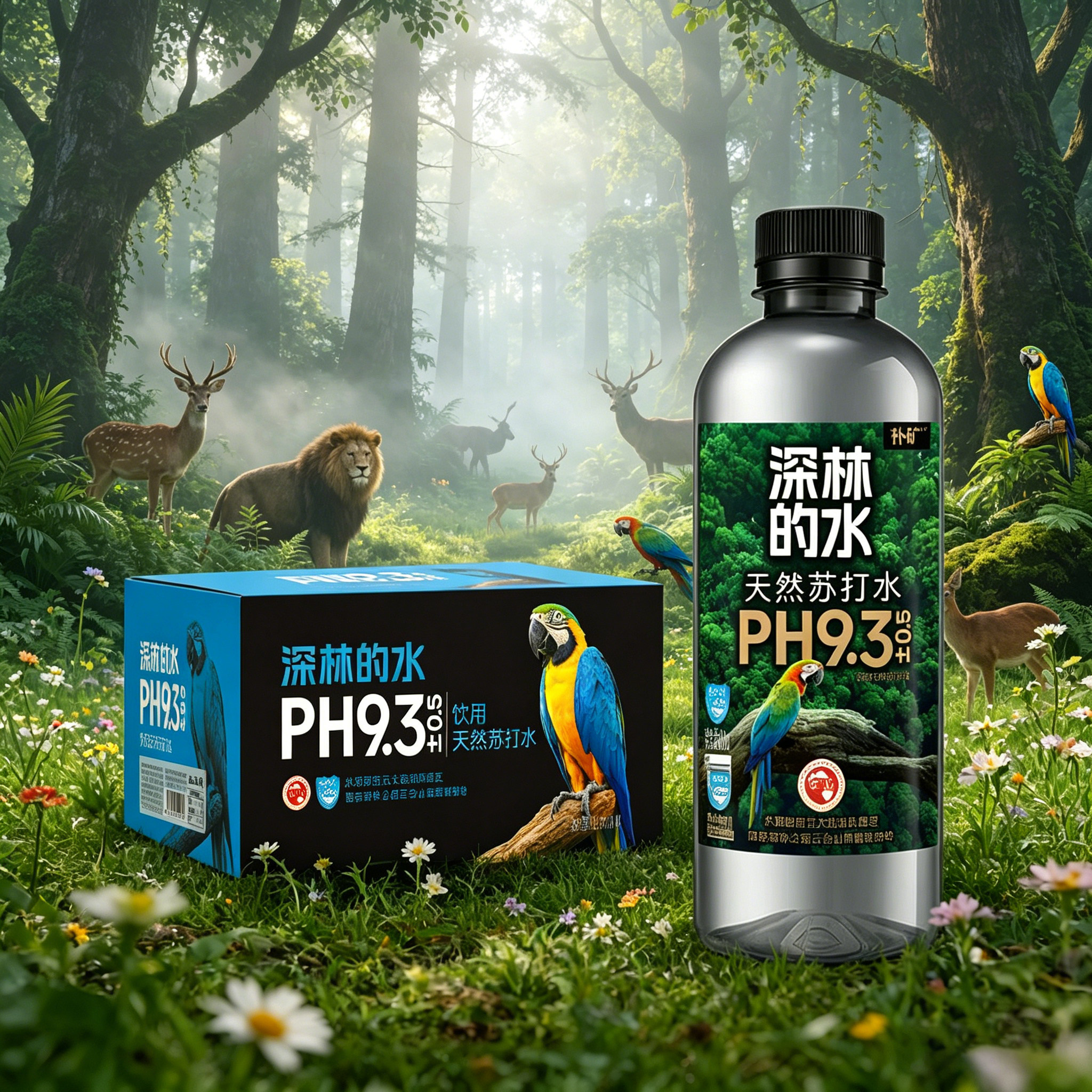 深林的水0负担天然饮用水PH9.3±0.5健康好水源400ml/瓶装整箱