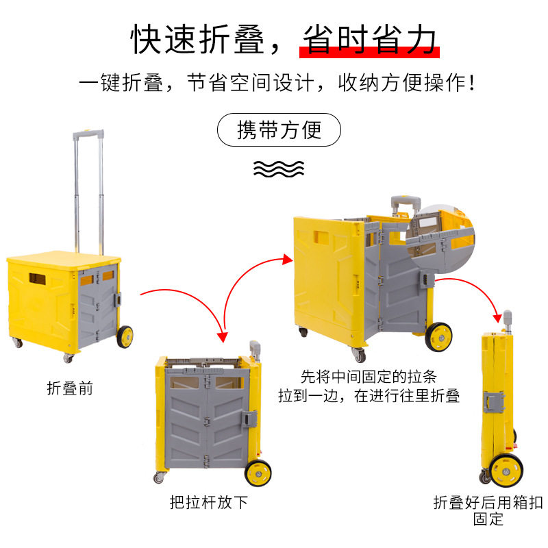 车载拉杆收纳箱可托置物箱汽车后备箱网红款可折叠储物箱车用收纳