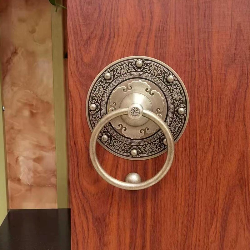 铜拉手仿古大门纯铜拉环老式木门把手中式实木复古门环古建铜配件