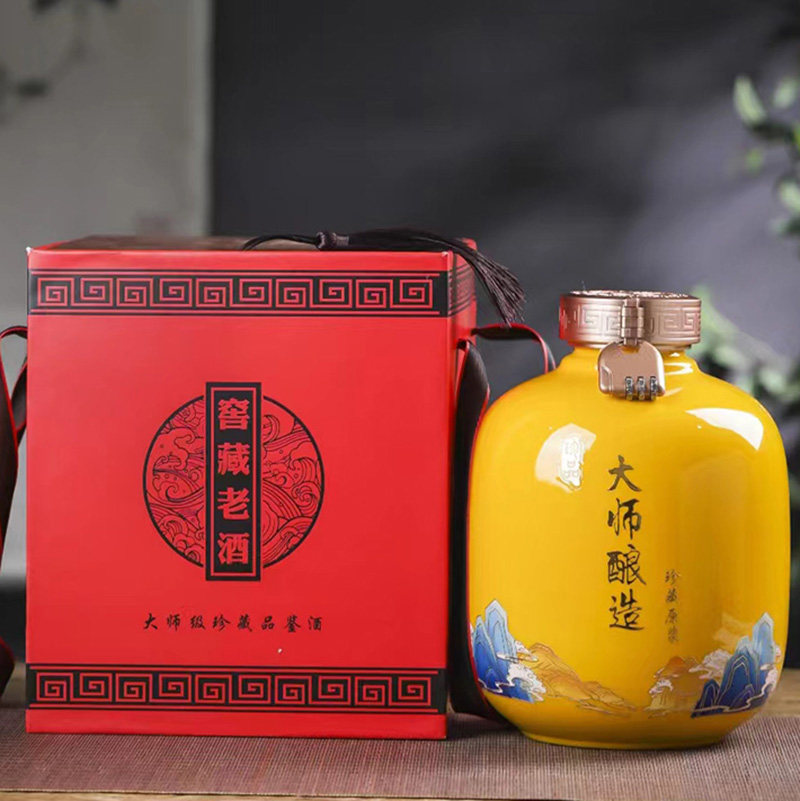 景德镇陶瓷酒坛子创意空酒瓶3斤5斤高分子盖家用窖藏泡酒壶散酒罐