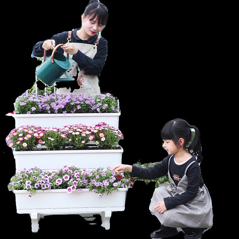 多层种菜盆置物架立体花架神器家庭阳台专用箱花盆塑料草莓种植箱图片