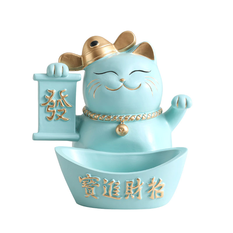 招财猫创意摆件新店开业礼品二维码收银台播报器店铺开张收款装饰