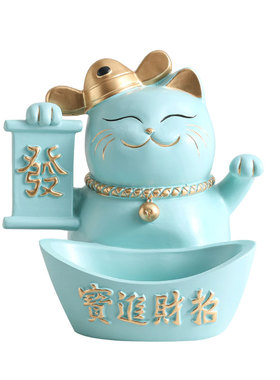 招财猫创意摆件新店开业礼品二维码收银台播报器店铺开张收款装饰