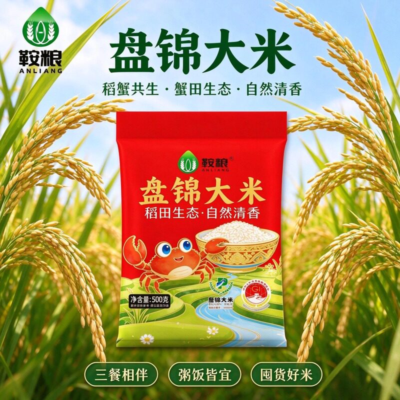 鞍粮盘锦大米珍珠米圆粒米蟹田米500g小包装三餐相伴粥饭皆宜