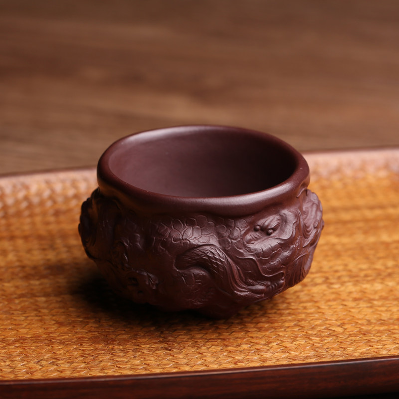 精品纯全手工宜兴紫砂茶杯主人杯九龙杯功夫茶具套装品茗杯原矿