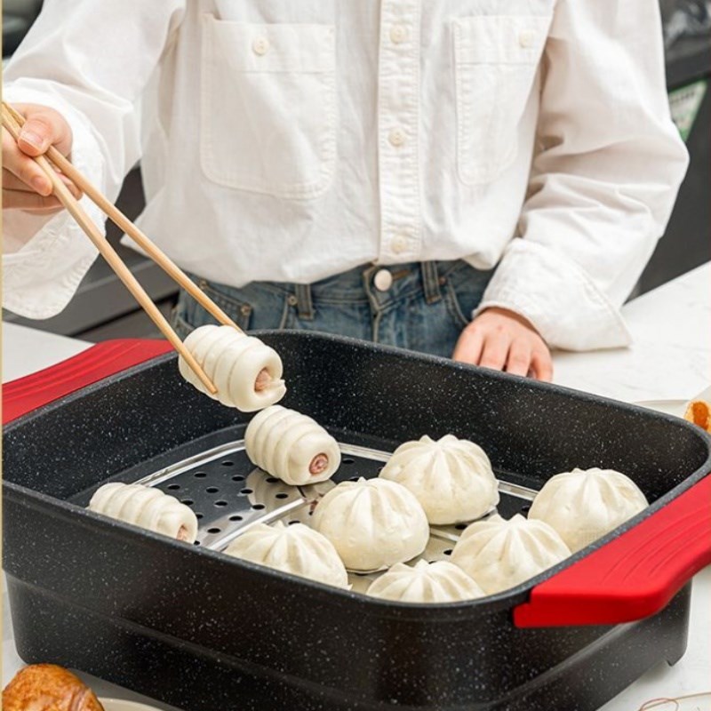 烤肉盘烤鱼炒菜锅火锅锅家用多功能电热锅涮烤一体锅电烤盘大容量