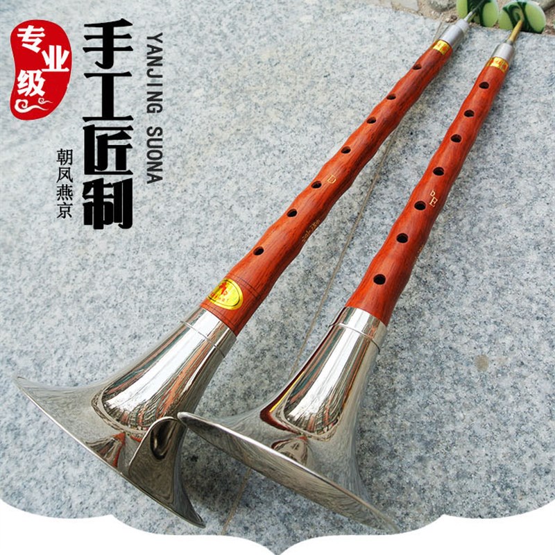 唢呐乐器初学者正宗花梨木原木降E调高音唢呐小号d调儿童入门全套