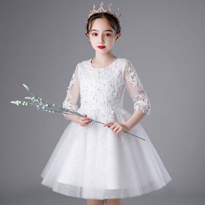 女童公主裙蓬蓬纱儿童高端礼服洋气花童婚礼小女孩主持人钢琴走秀