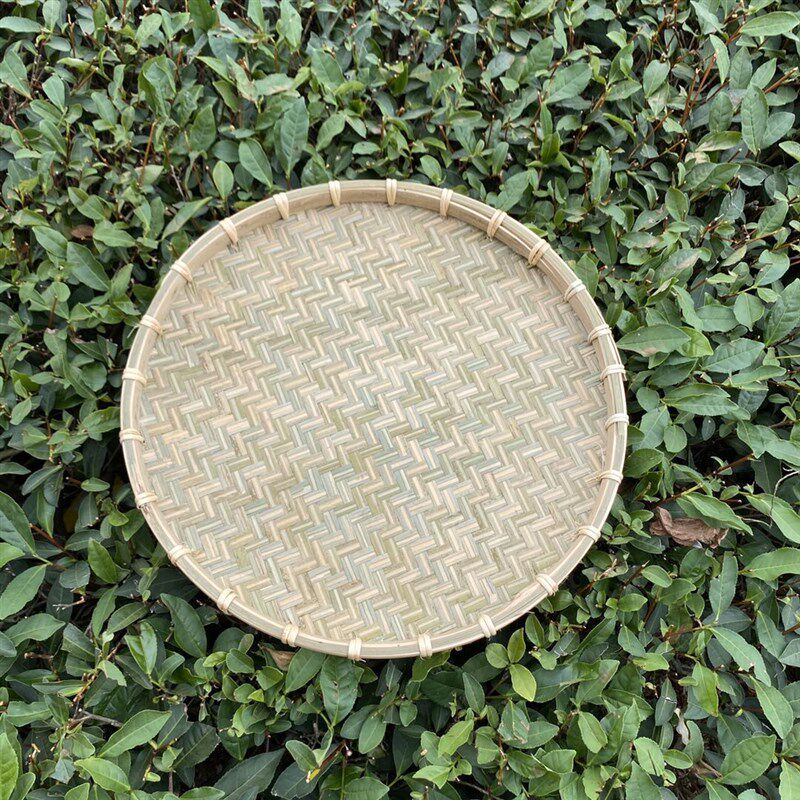 全竹青簸箕头层竹青竹皮制品圆手工竹皮竹筛竹编平底手工无孔竹筛