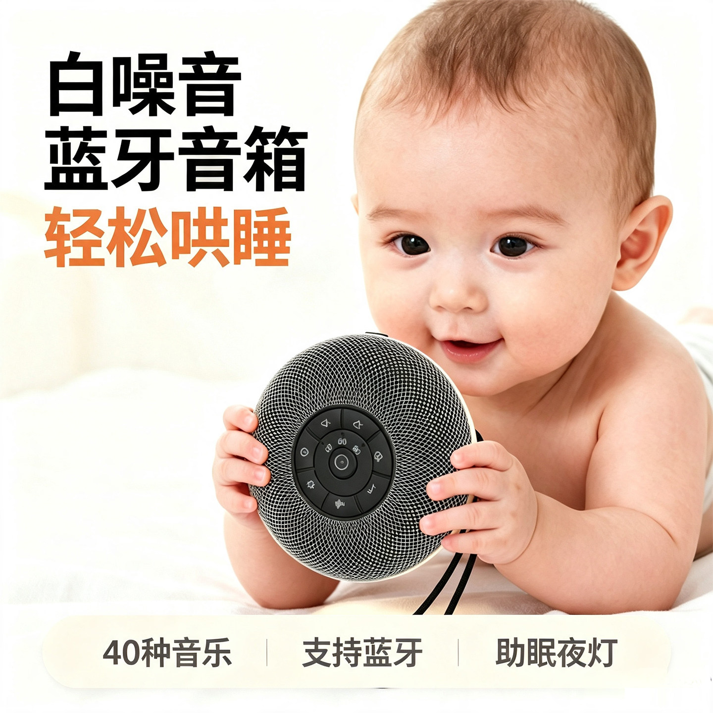 拓迪婴儿小夜灯便携式蓝牙音箱40种音乐白噪音自主入睡定时喂奶灯