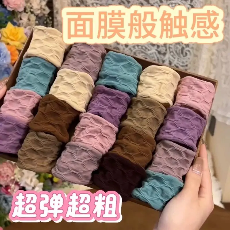 气质高弹力肌肤感面膜发圈百搭巨柔软超宽头饰简约发夹盘发器GM