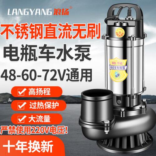 地48V浇无2V7刷直流潜水泵电动车60抽水泵抽水机灌溉通用V不锈钢