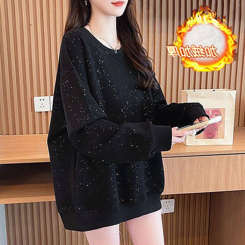 加绒跨境潮加厚上衣大码女装卫衣