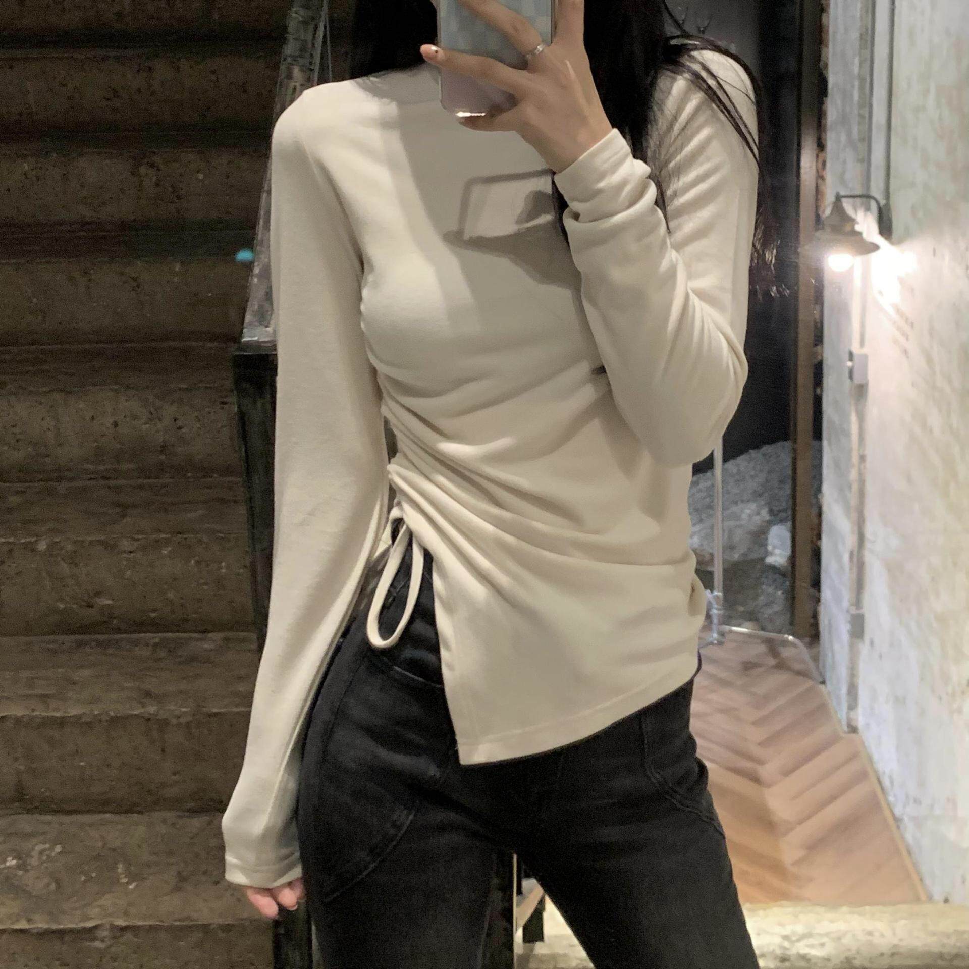 设计感小众德绒高领打底