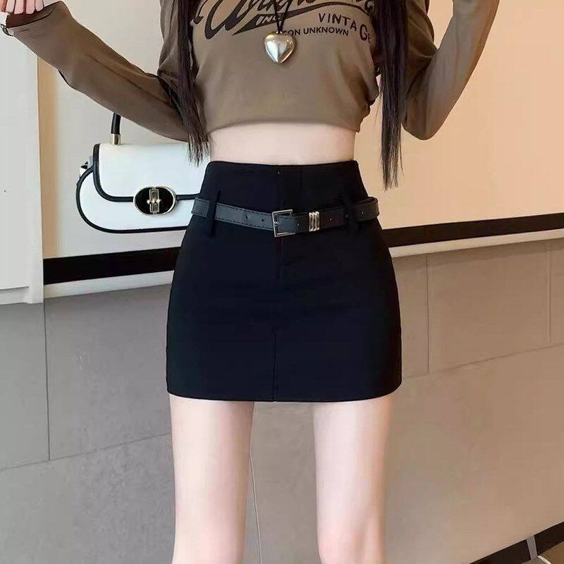 美式辣妹黑色性感包臀短裙女夏季