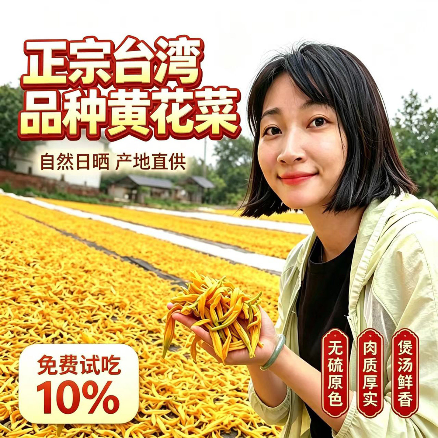 正宗台湾黄花菜干货500g特级新货干金针菜自晒优质下饭菜商用批发