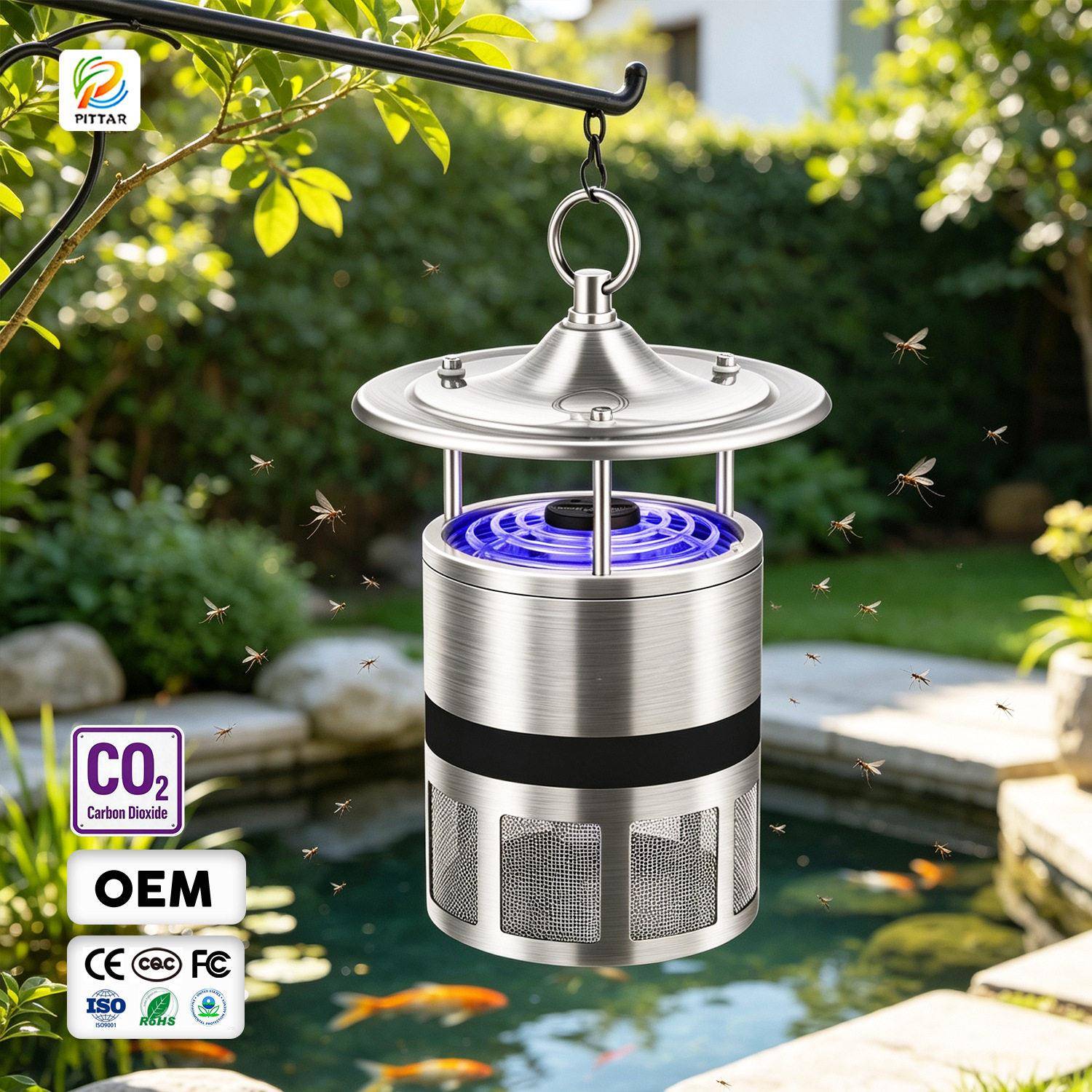 CO2仿生捕蚊灭蚊灯防水悬挂款母婴安全卧室花园饭店灭飞虫神器