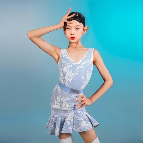 夏季新款拉丁舞练功服女童练习服
