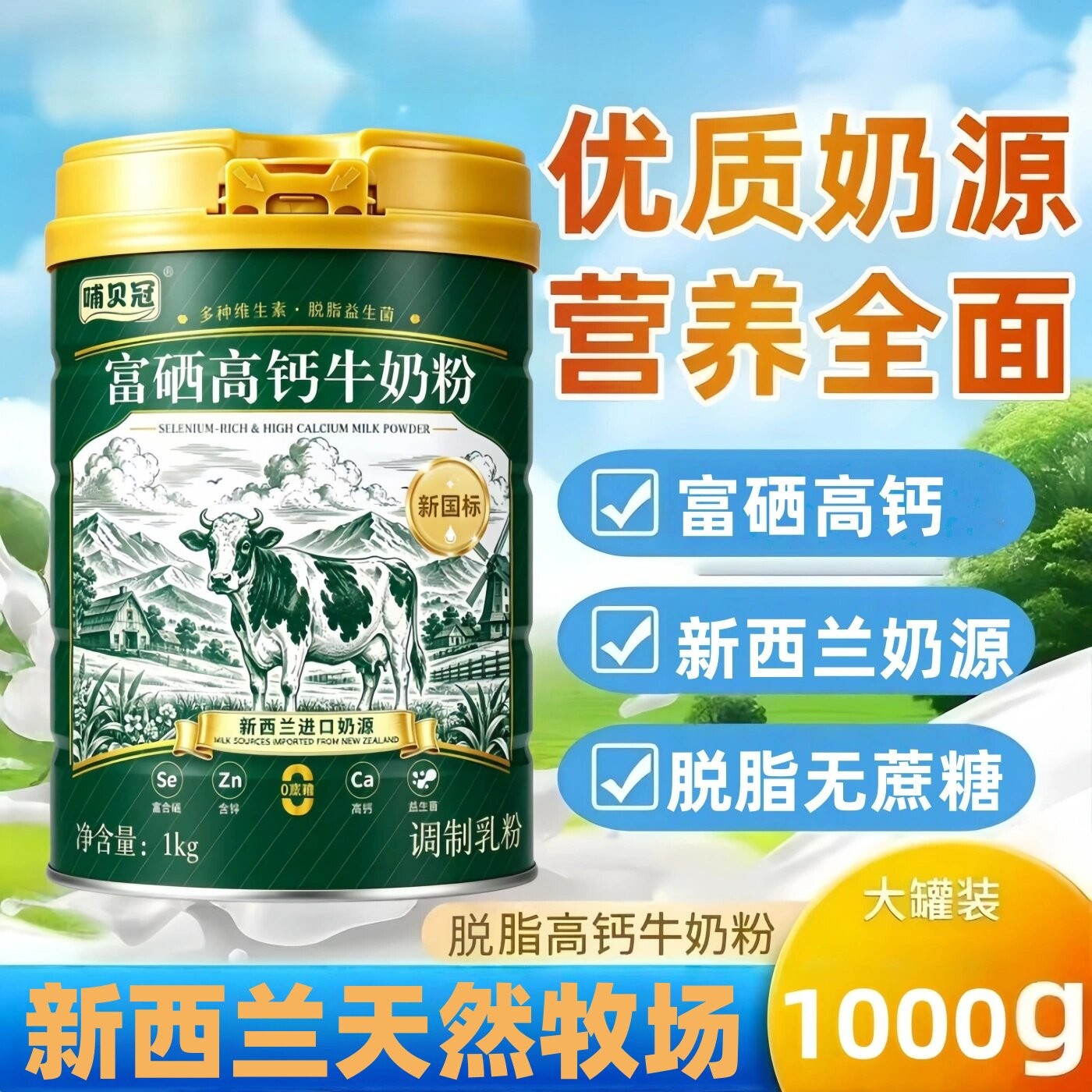 高钙中老年牛奶粉正品官方旗舰店免疫力体质专用老年人增强提高